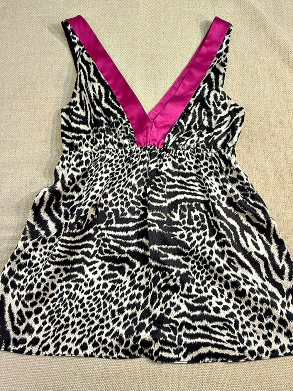 Alice & Trixie Animal Print Tank Top in Black & Pink Size Small